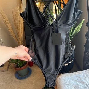 Black medium white fox boutique one piece